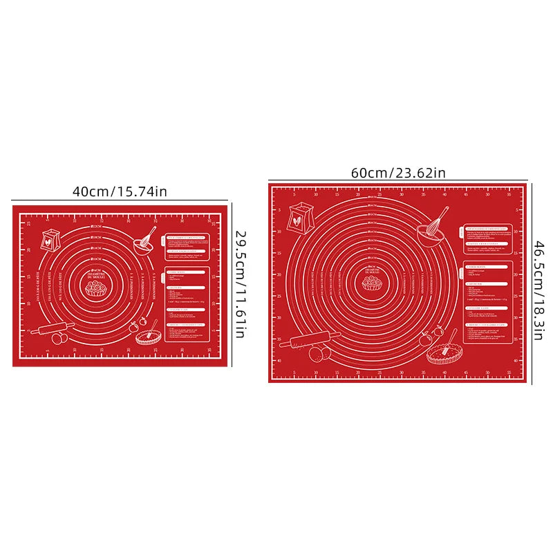 Non-Slip Silicone Pastry Baking Mat with Measurement Scale - 7
