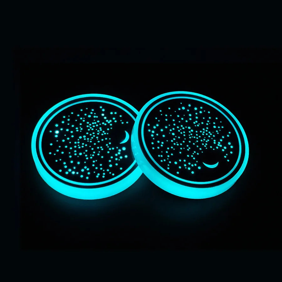 7-Color LED Car Cup Holder Coaster with Motion Sensor