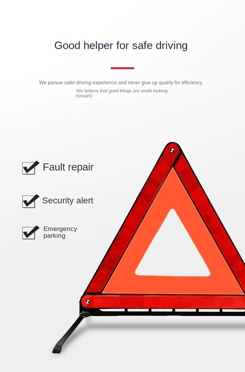 Foldable Reflective Roadside Emergency Warning Triangle - 9