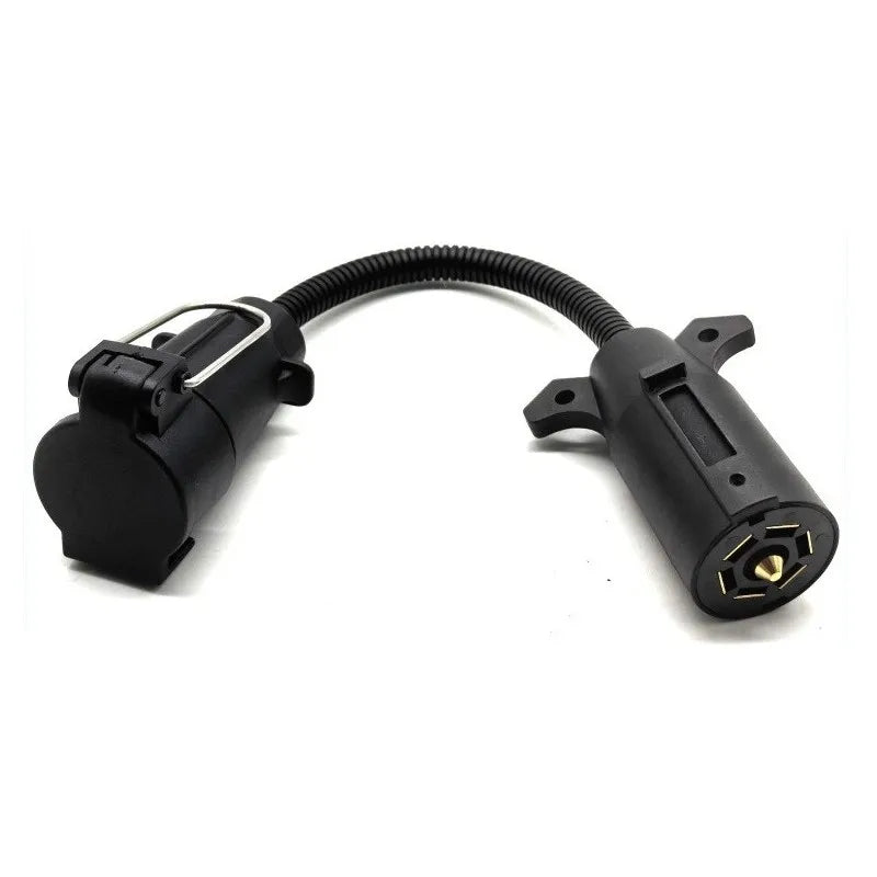 7-Way Blade to 7-Pin Round Trailer Light Adapter Converter - 11