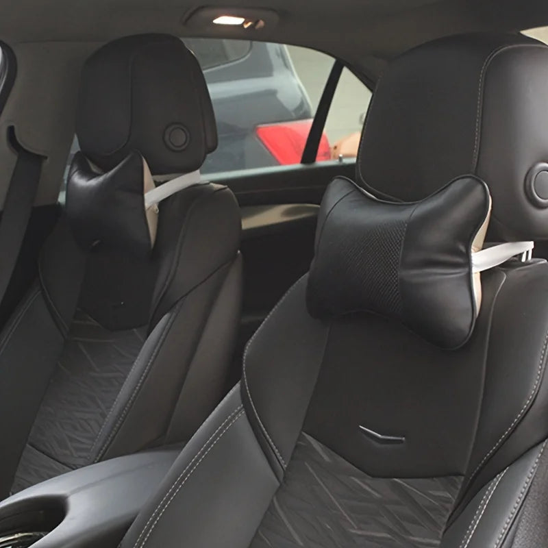 Ergonomic PU Leather Car Neck Pillow for Pain Relief - 3