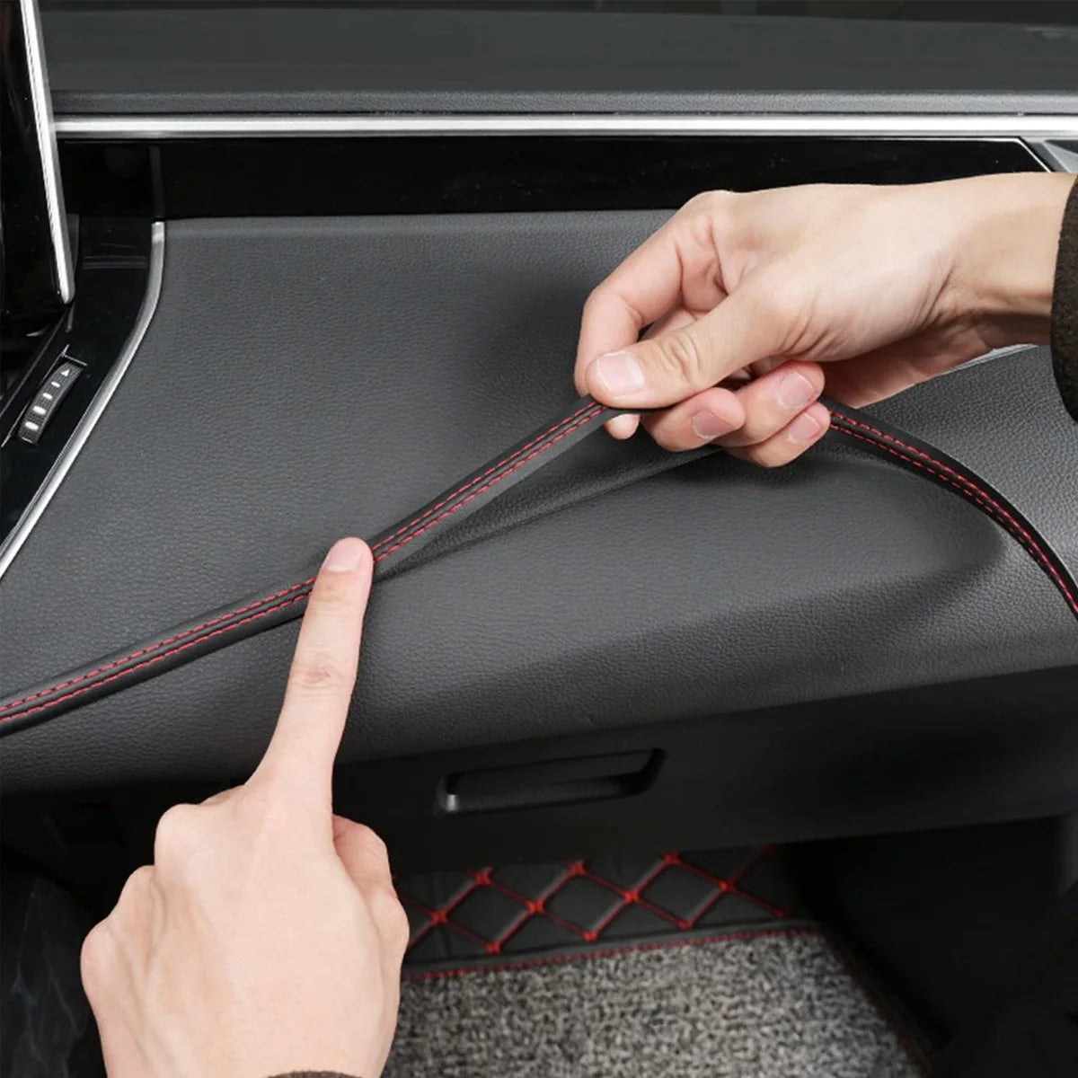 Self-Adhesive Car Interior Leather Trim Decor Strip - 11