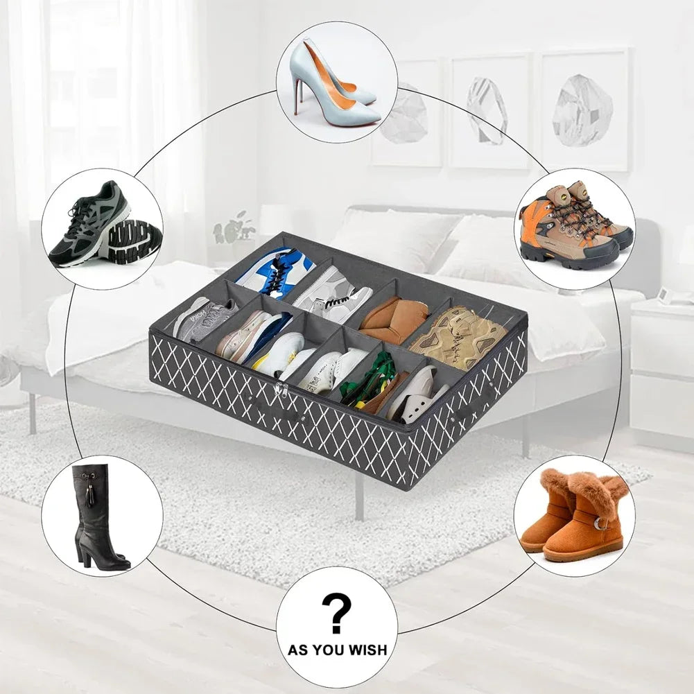 Under Bed Shoe Storage Organizer for 12 Pairs
