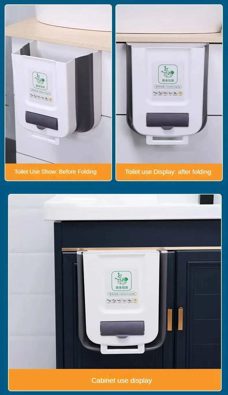 Foldable Hanging Trash Can for Kitchen and RV