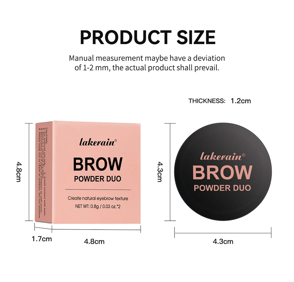 Two-Tone Waterproof Eyebrow Powder for Natural Brows and Contouring