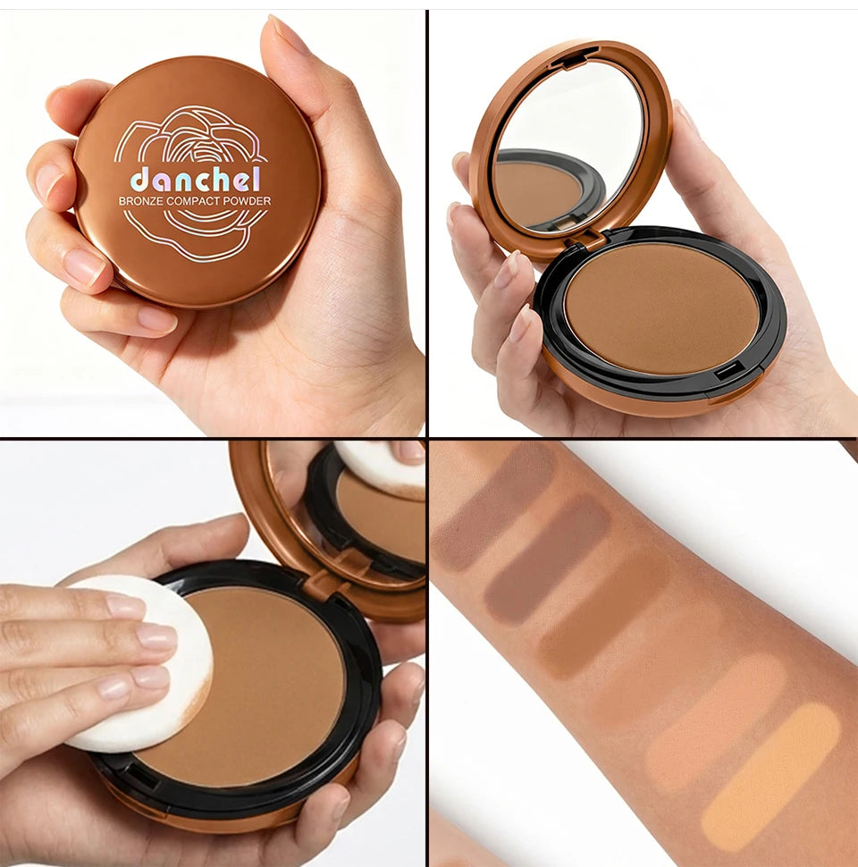 Matte Bronze Pressed Setting Powder for Facial Contouring