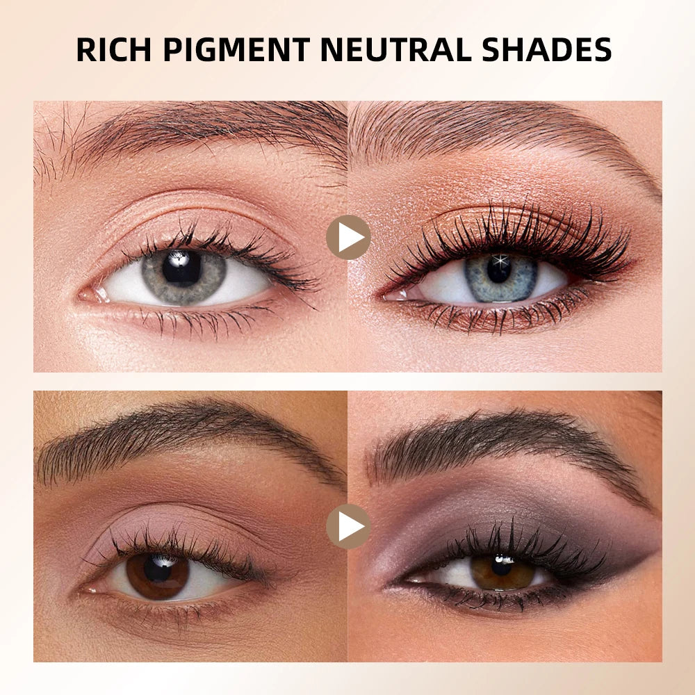 6-Color Nude Eyeshadow Palette with Makeup Brushes - 5