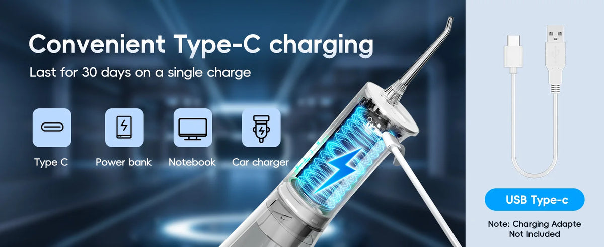 Portable Rechargeable Oral Water Flosser for Deep Teeth Cleaning