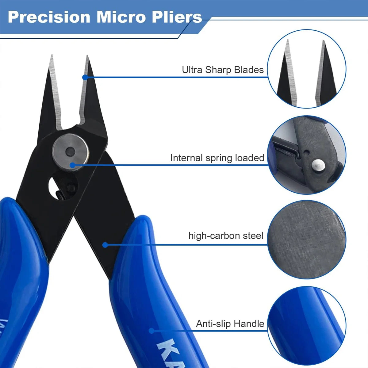 Precision Diagonal Cutting Pliers for Electronics and Crafts - 8