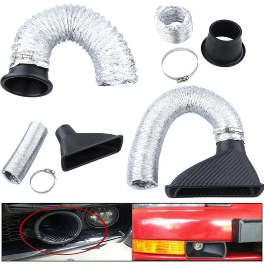 Universal Car Front Bumper Turbo Air Intake Cooling Funnel Kit
