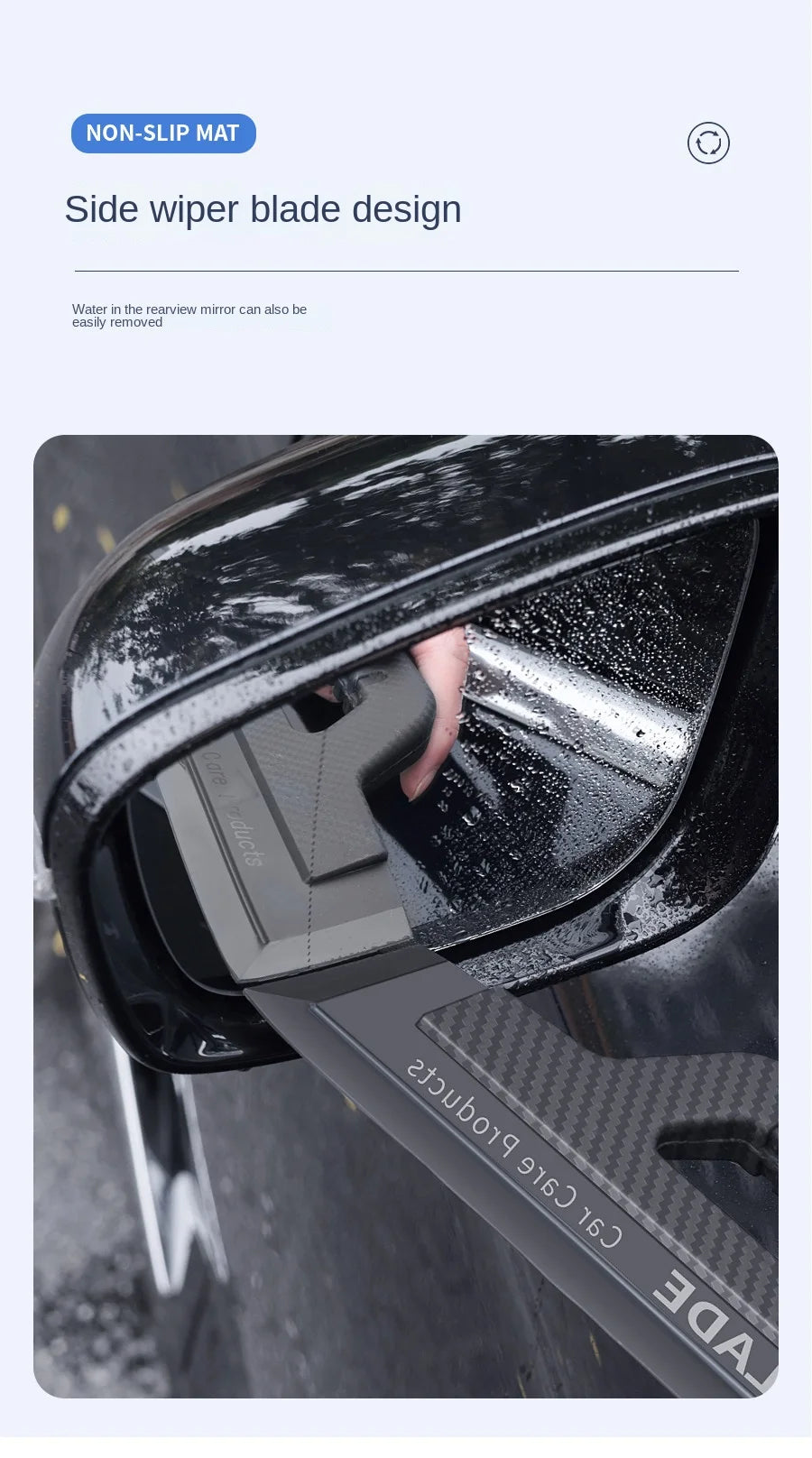 Non-Scratch Silicone Car Window Water Drying Squeegee - 12