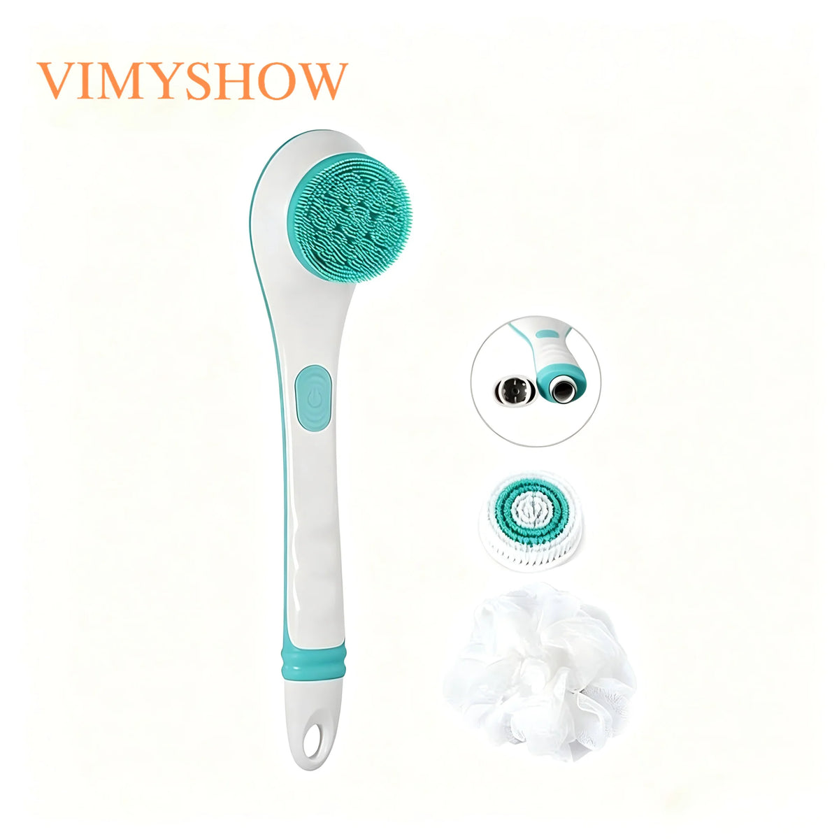 Electric Long Handle Body Scrubbing Brush for Deep Exfoliation