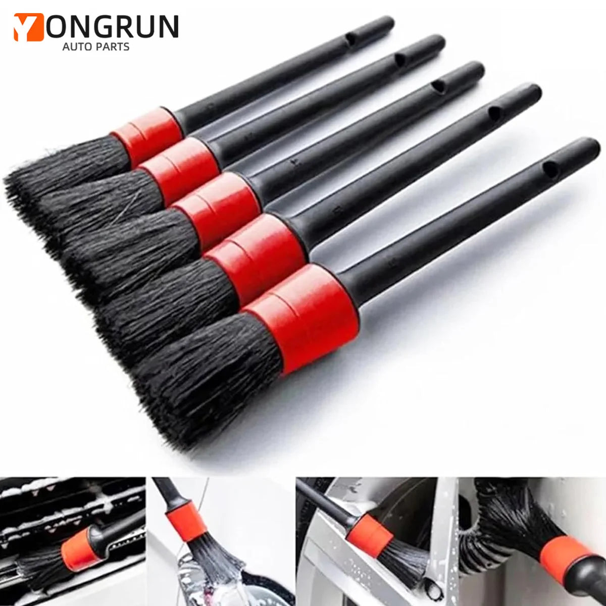 5-Piece Professional Car Detailing Brush Set