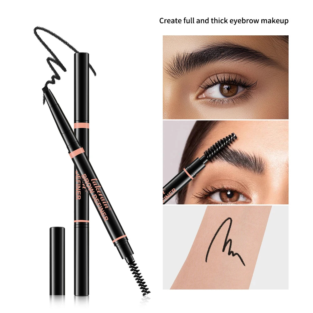 Waterproof Triangular Tip Eyebrow Pencil with Grooming Brush - 4