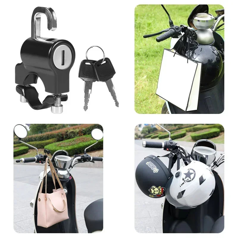 Universal Anti-Theft Handlebar Helmet Lock for Motorcycle and Bike - 11