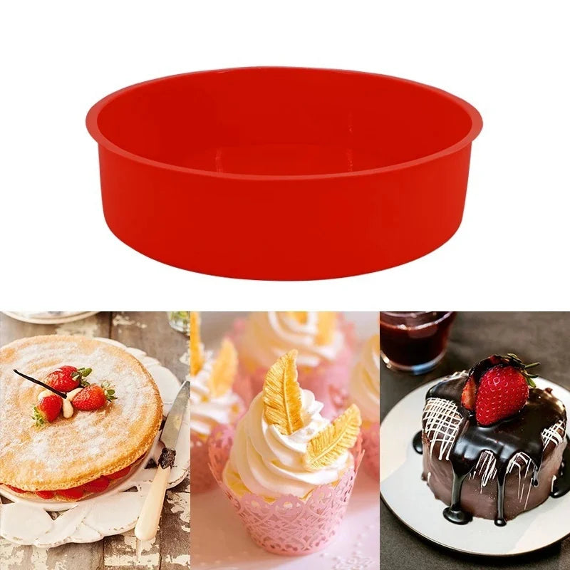 Flexible Silicone Cake Baking Mold for Round and Rectangular Cakes