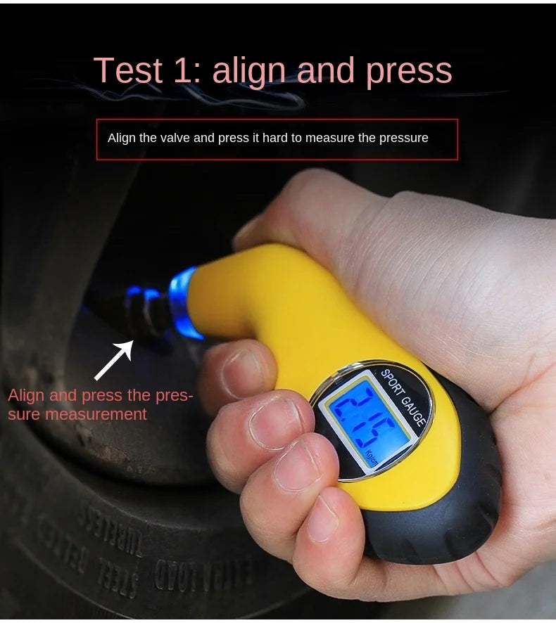 Digital LCD Tire Pressure Gauge for Car Safety - 12
