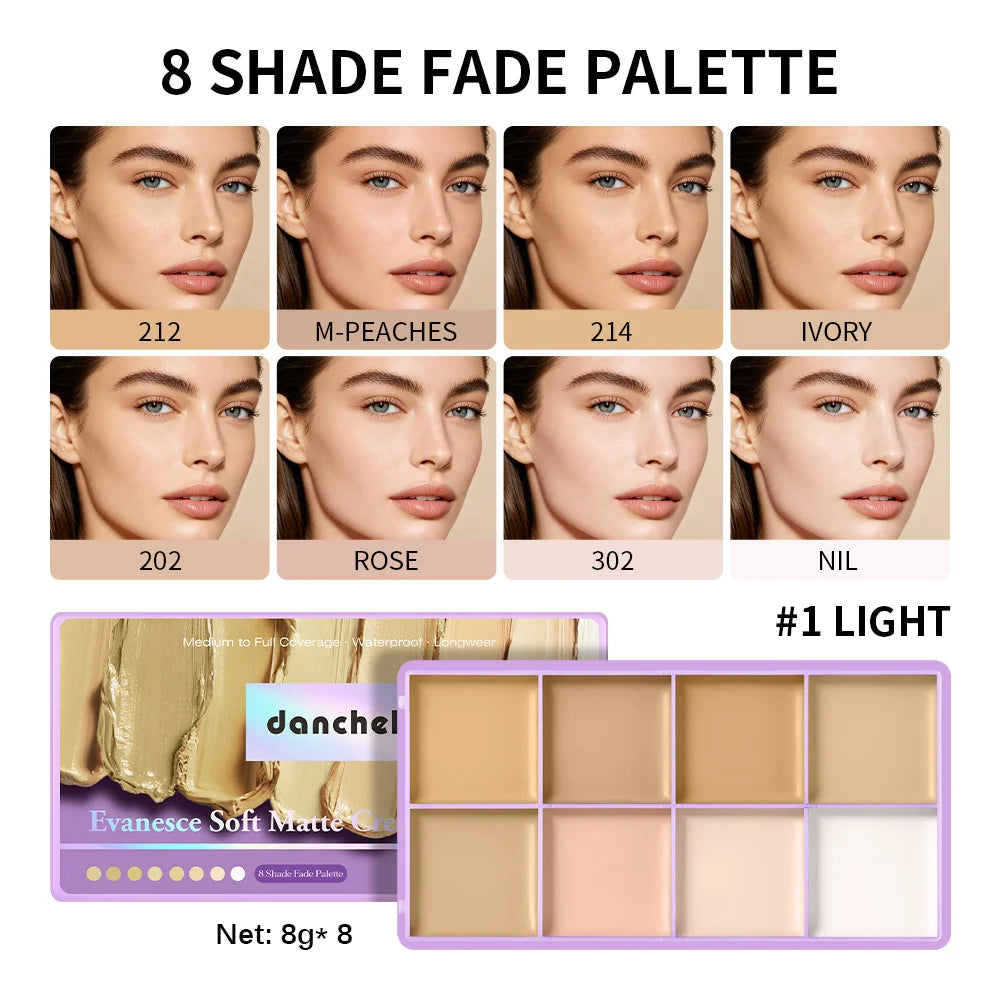 8-Shade Cream Concealer and Contour Palette - 23