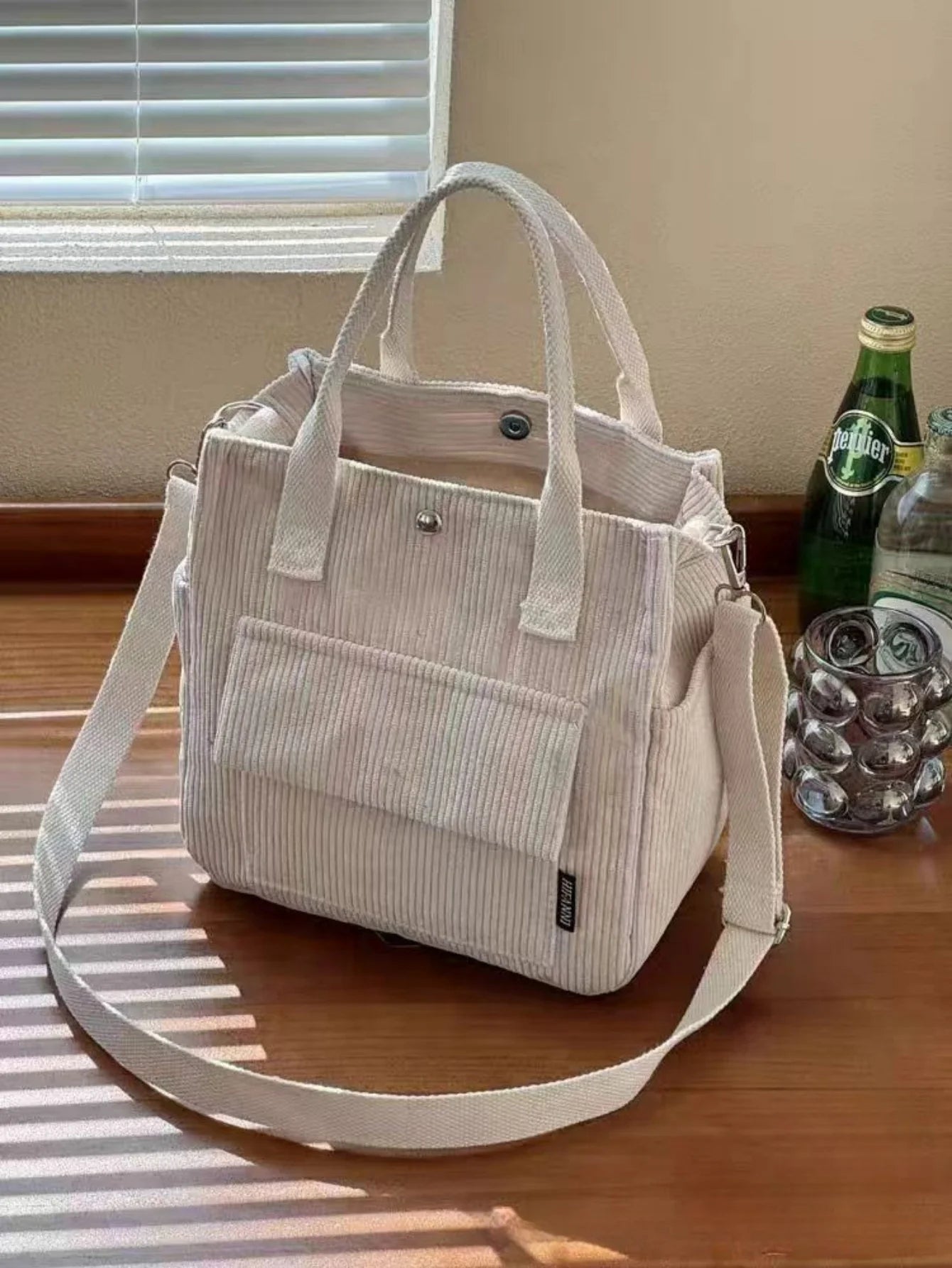 Multifunctional Corduroy Casual Shoulder and Handbag - 10