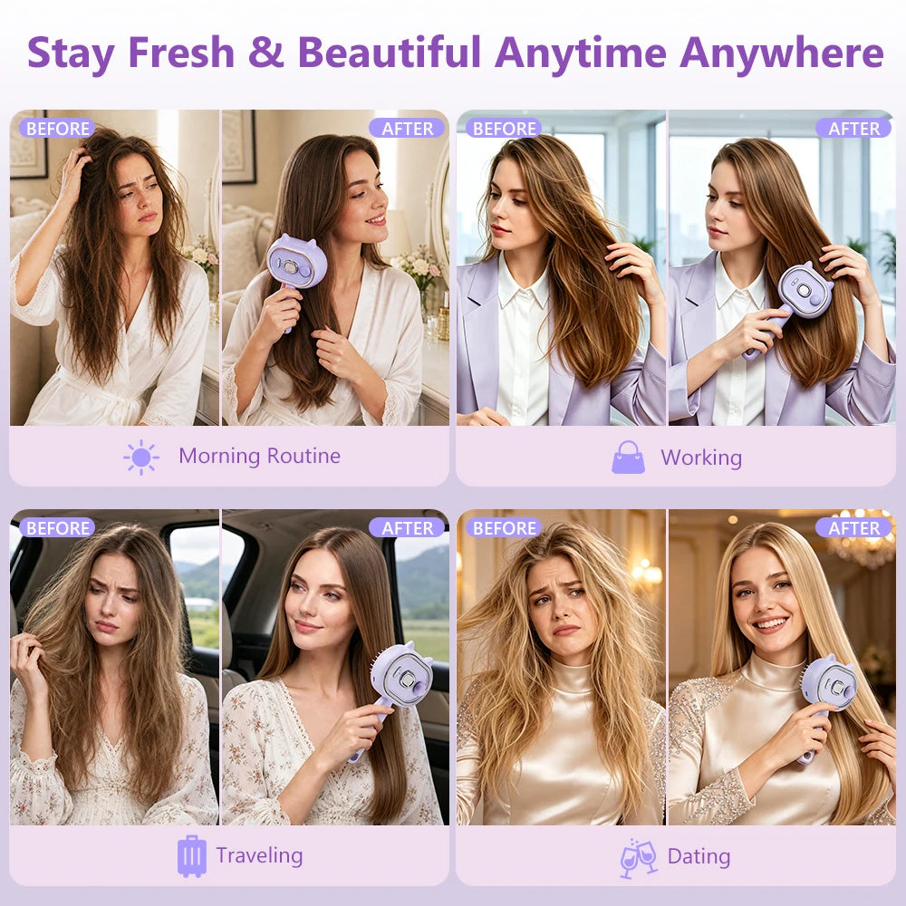 Electric Mist Spray Massage Comb for Scalp and Hair Care