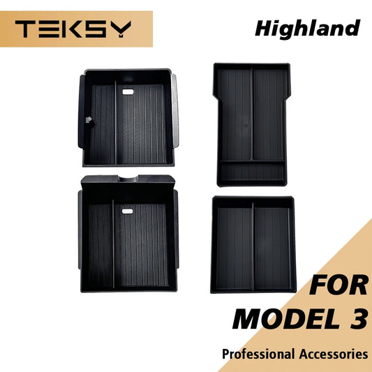 Center Console Organizer Tray Set for Model 3 Highland