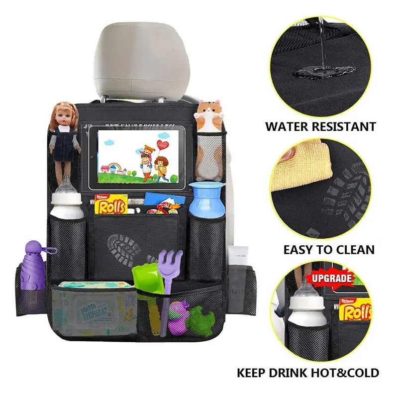 Car Backseat Organizer with Touch Screen Tablet Holder - 5