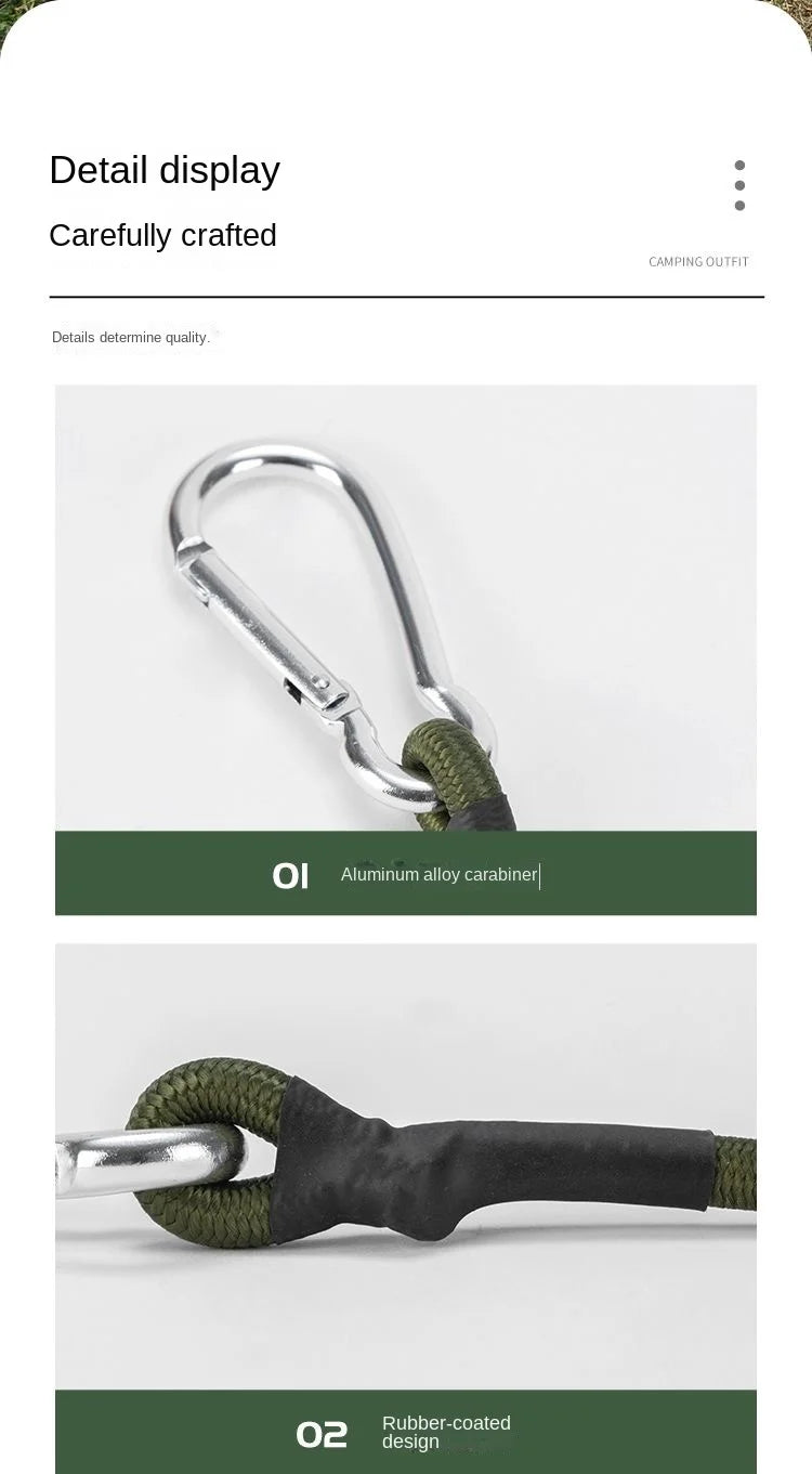 Heavy Duty Elastic Bungee Cord with Carabiner Hooks