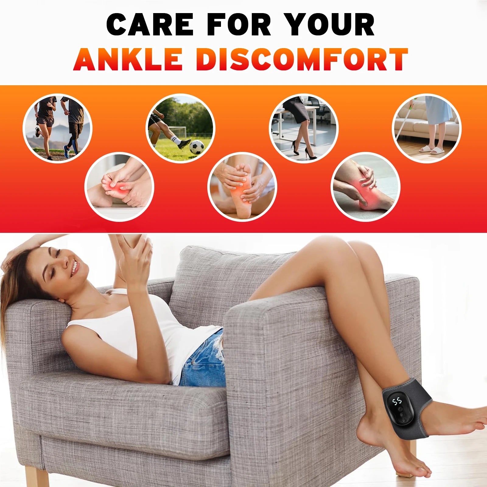 Cordless Vibration Ankle and Wrist Massage Wrap - 8