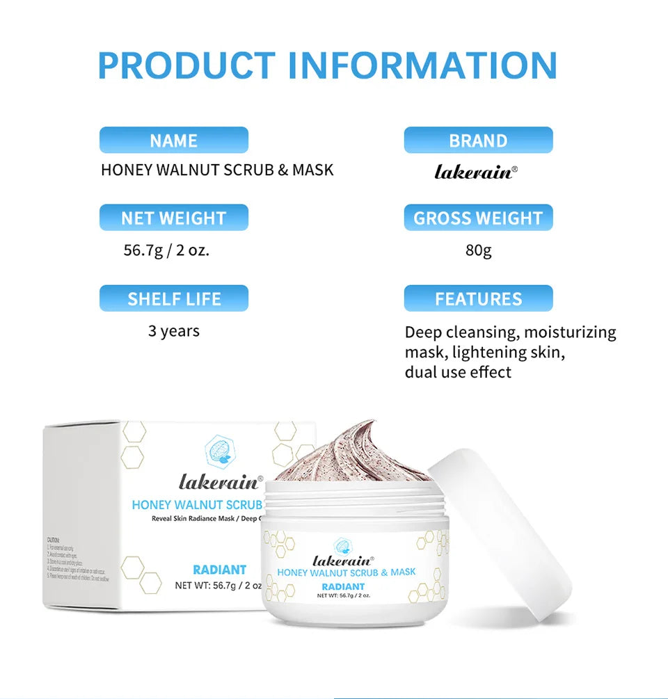 Honey Walnut Exfoliating Facial Scrub and Moisturizing Mask - 15