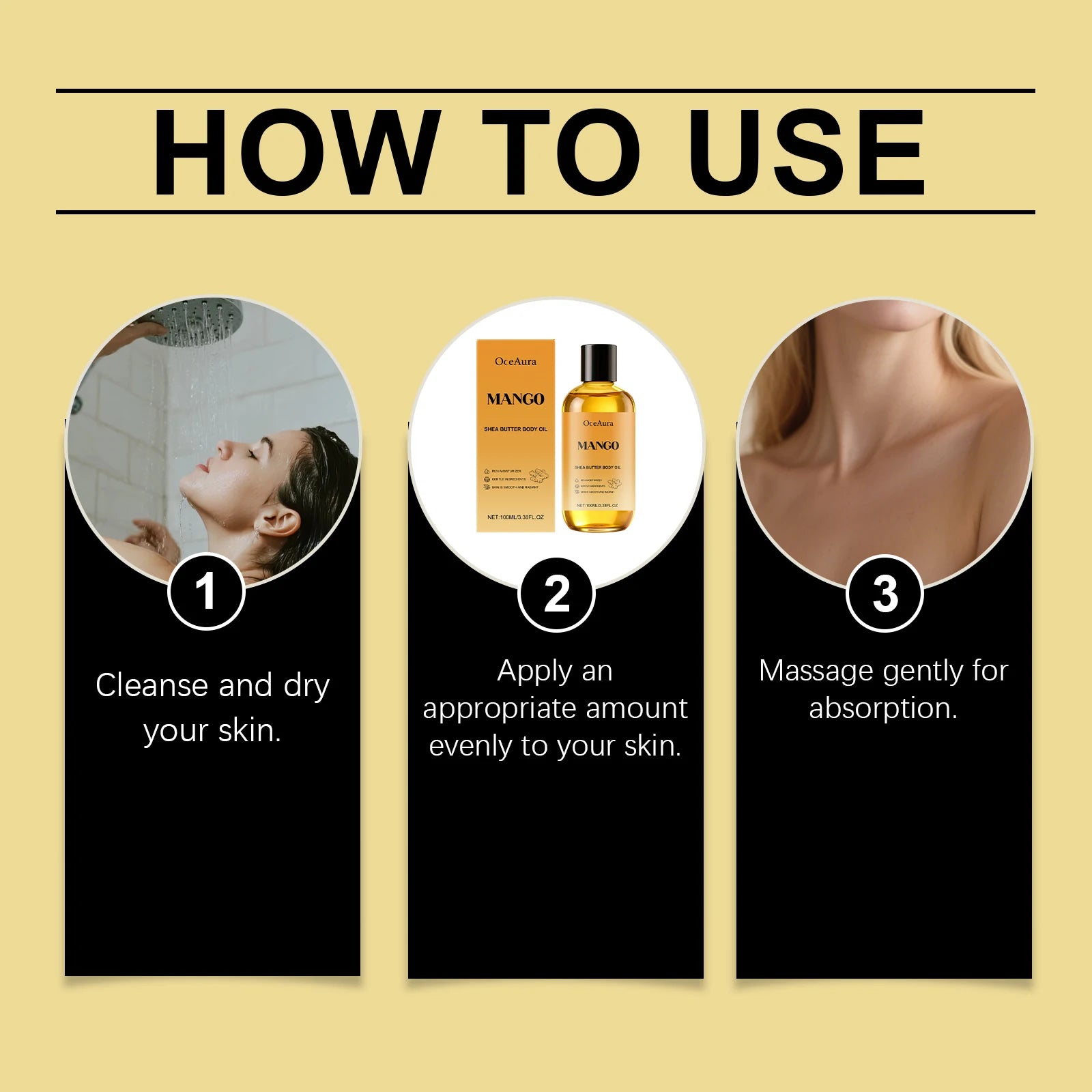 Mango Shea Butter Nourishing Body Oil for Dry Skin - 12
