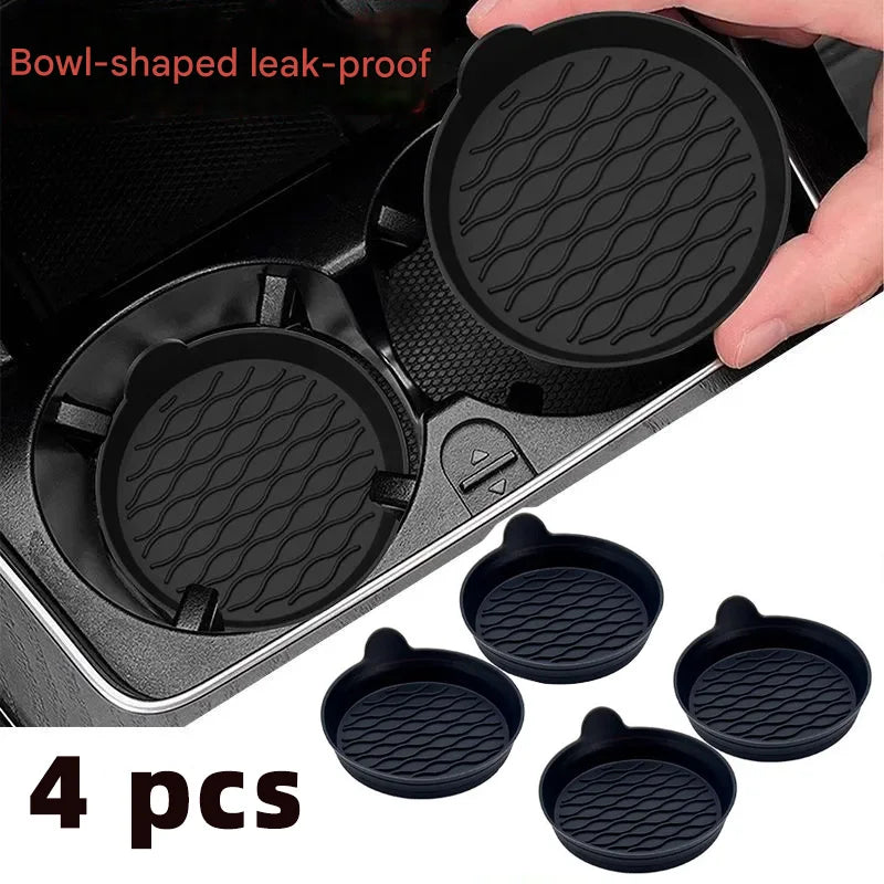 Universal Non-Slip Silicone Car Cup Holder Insert Mat - 10