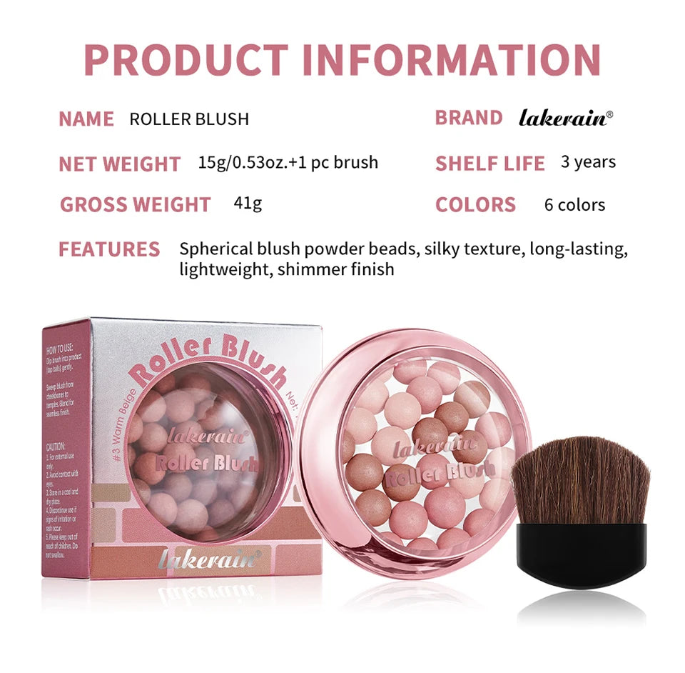 Long-Lasting Shimmering Spherical Powder Blush