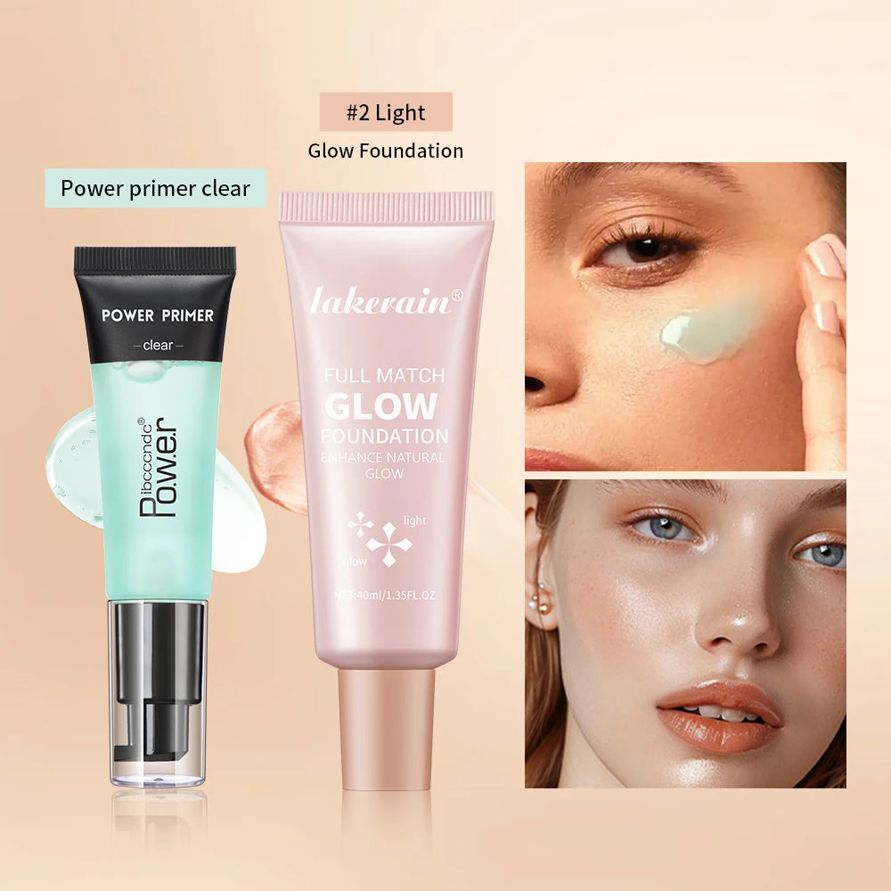Hydrating Primer and Glow Foundation Makeup Set - 9