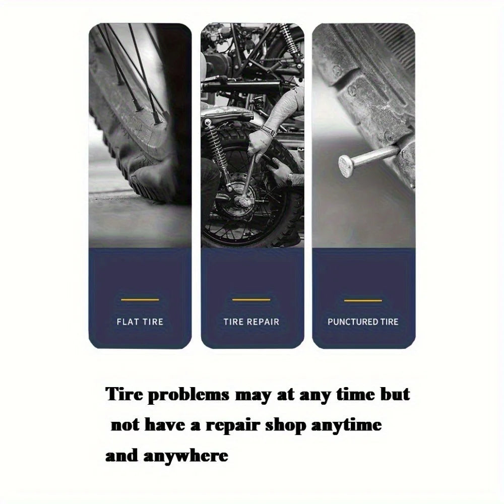 Emergency Tire Repair Tool Kit for Cars and Motorcycles