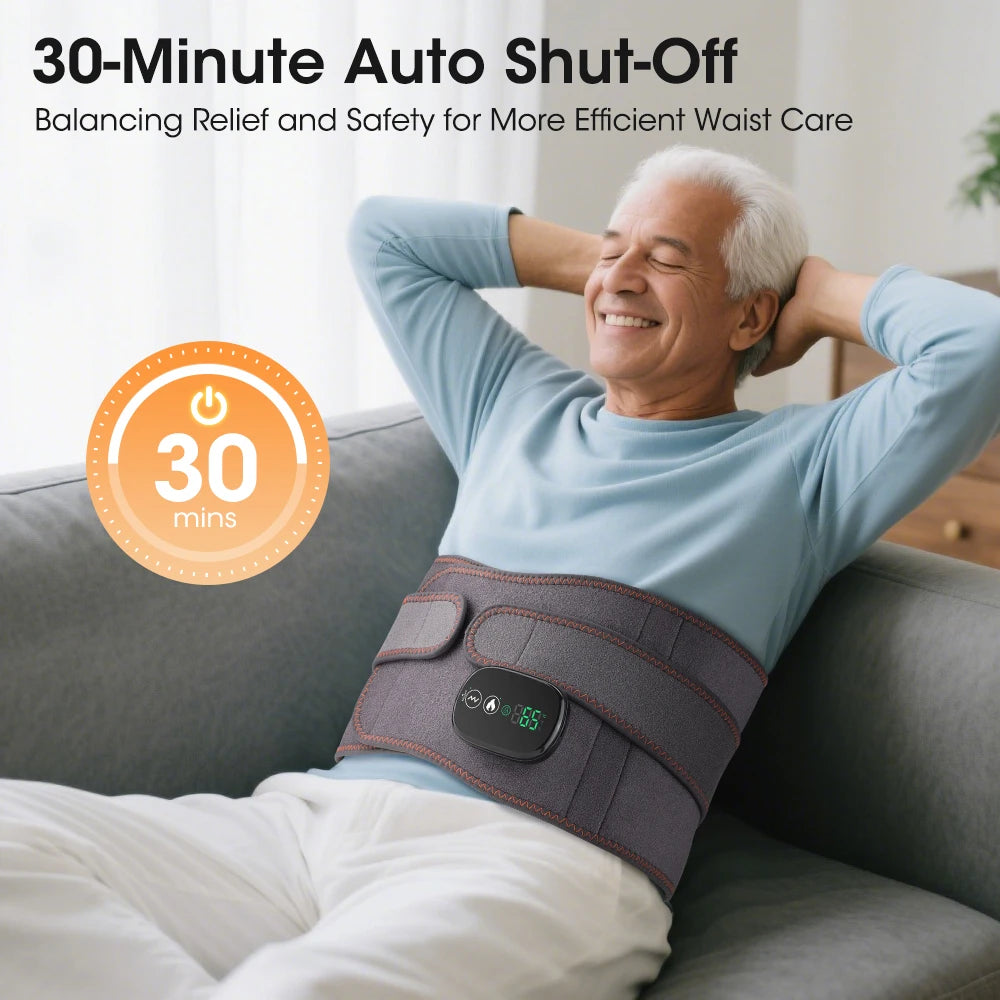 Heated Vibrating Waist Massage Belt for Back Pain Relief - 9