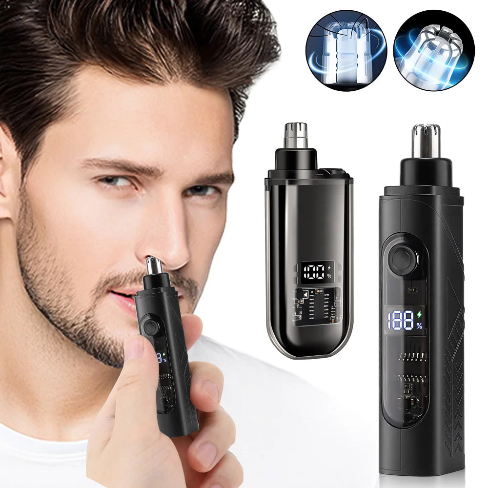 Electric Rechargeable Painless Nose and Ear Hair Trimmer - 1