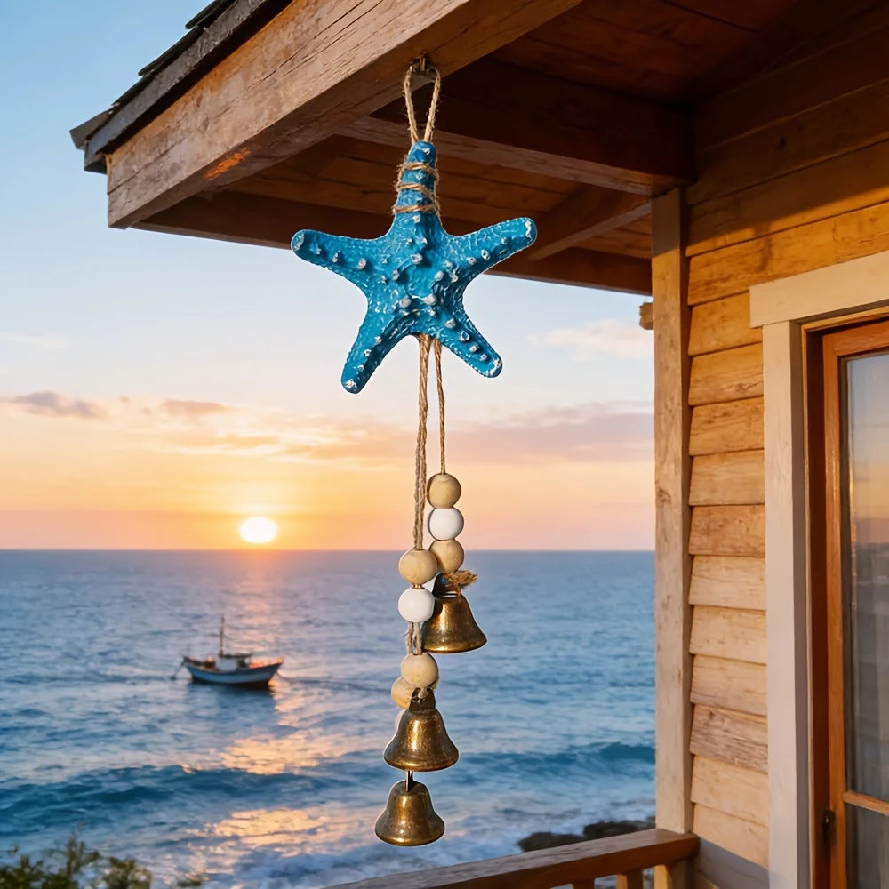 Coastal Resin Starfish Wind Chime for Beach House Decor - 1