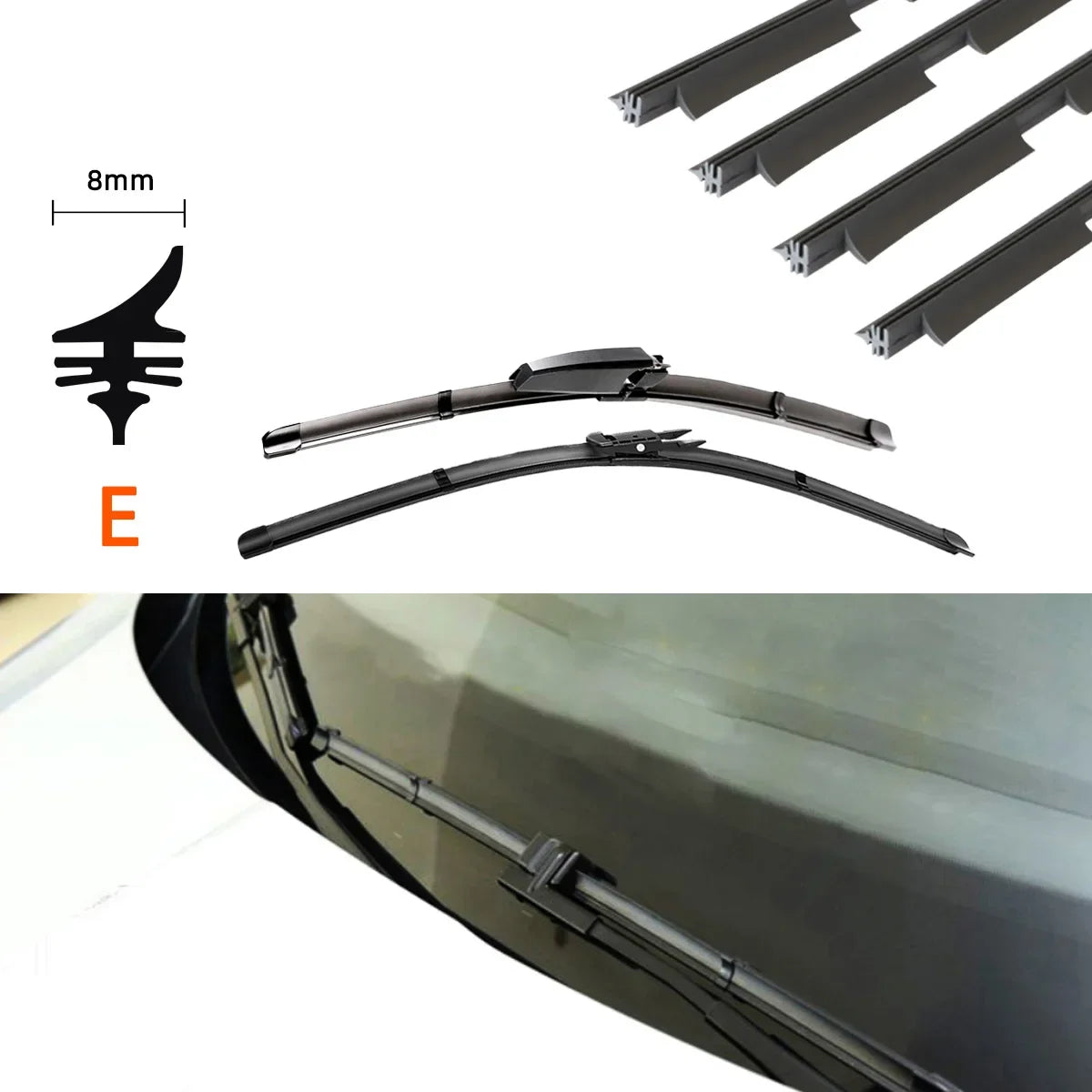 Universal Car Wiper Blade Rubber Refill Strip - 14