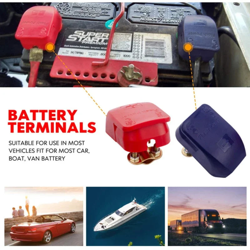 Quick Release Car Battery Terminal Connectors Positive Negative Pair - 8