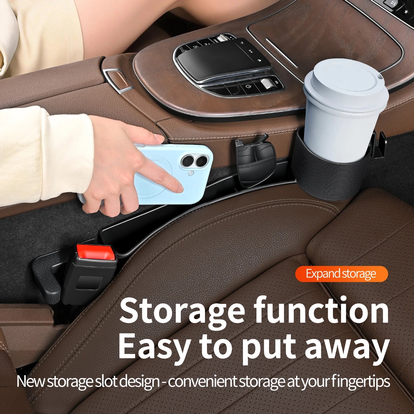 Universal Car Seat Gap Organizer and Cup Holder - 5