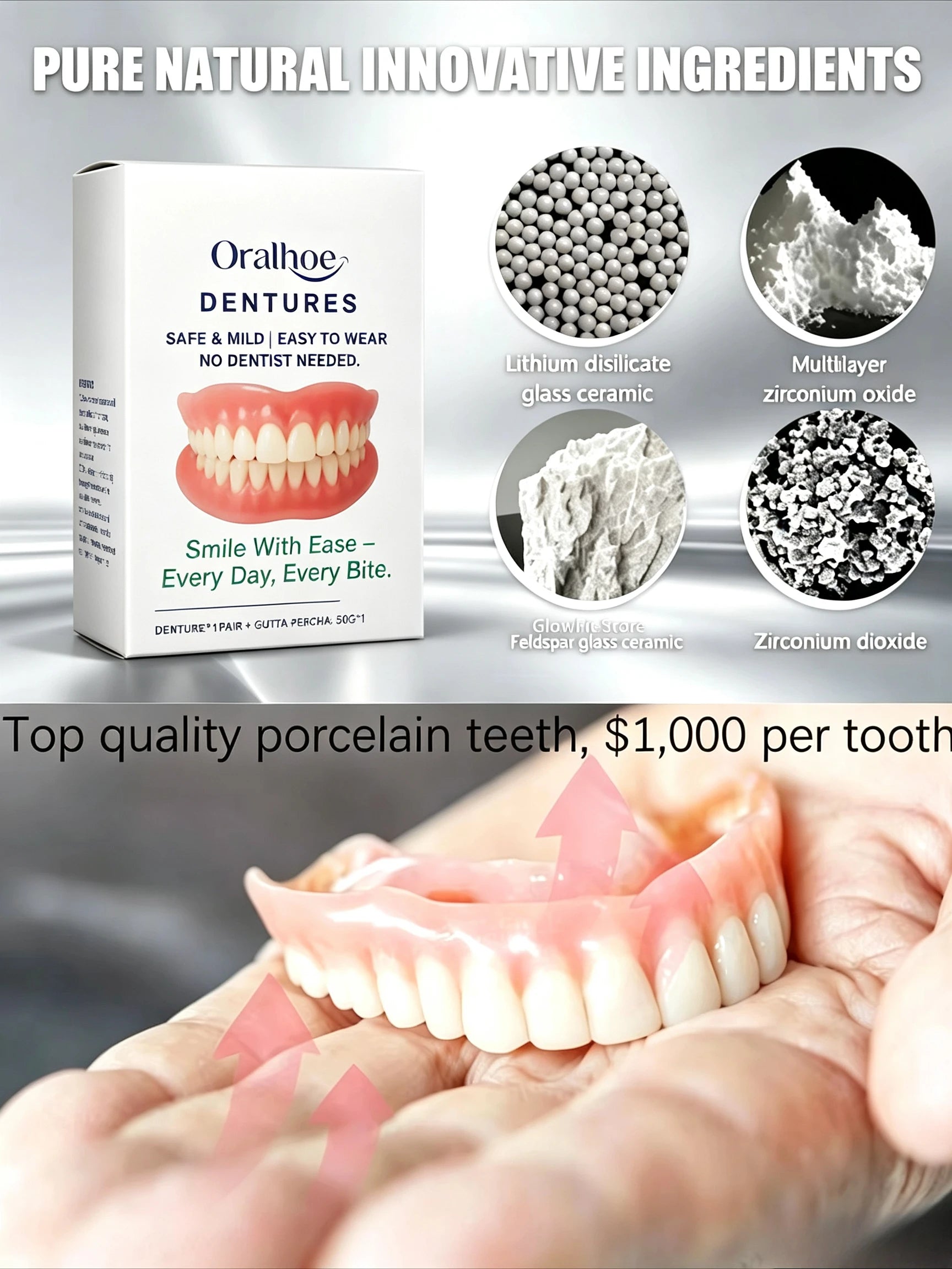 Portable Denture Storage and Cleaning Care Kit - 2