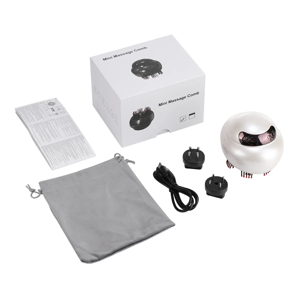 Electric Scalp Massager with Red Light Therapy and Oil Applicator