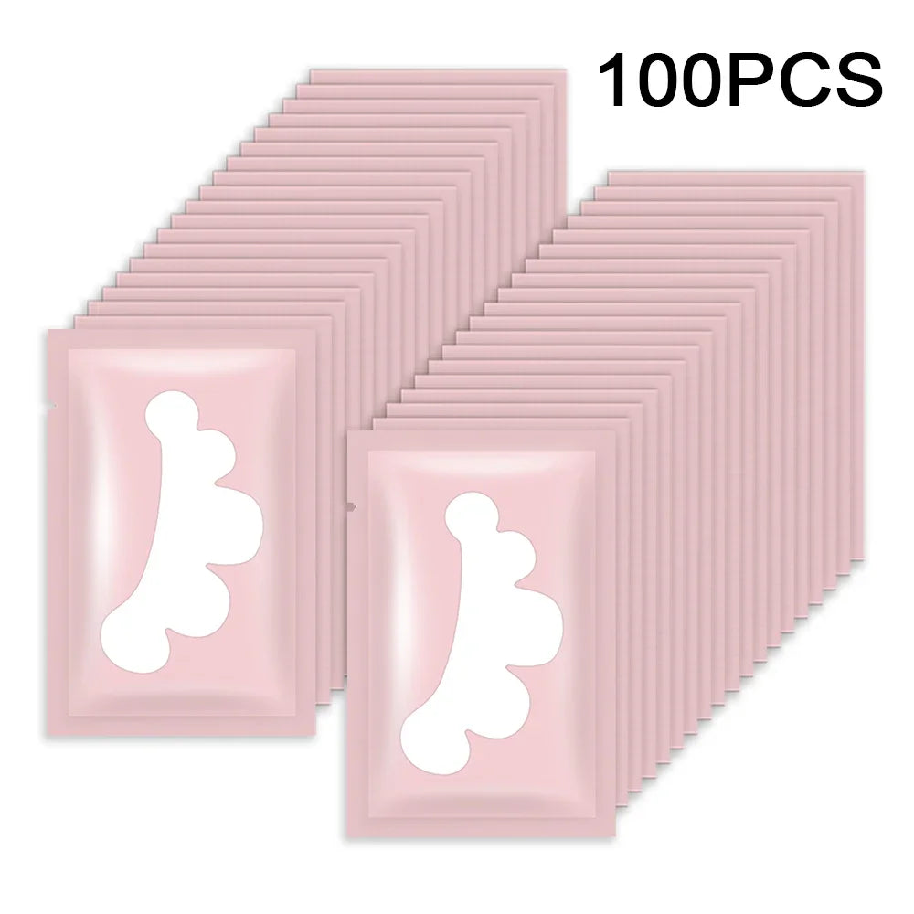 100 Pairs Hydrogel Eye Pads Lint Free Gel Patches for Eyelash Extensions - 12