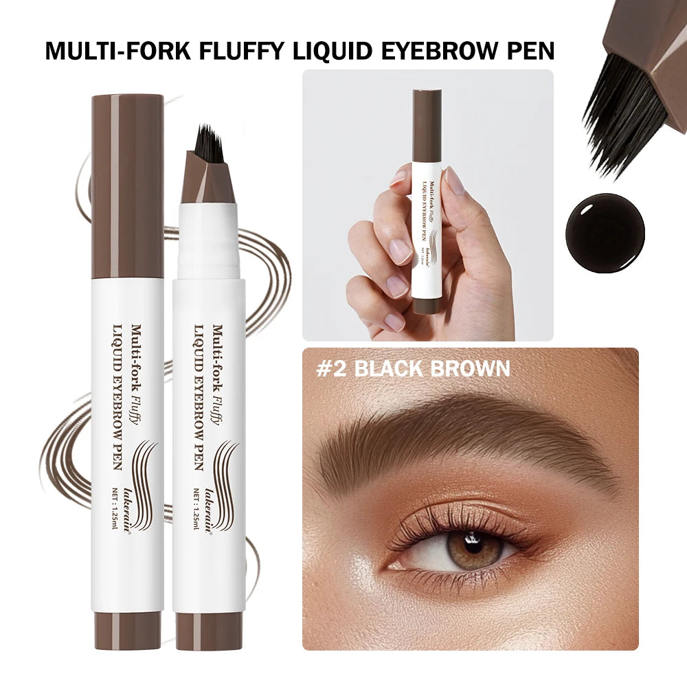 Waterproof Multi-Fork Liquid Eyebrow Pen for Natural Brows - 26