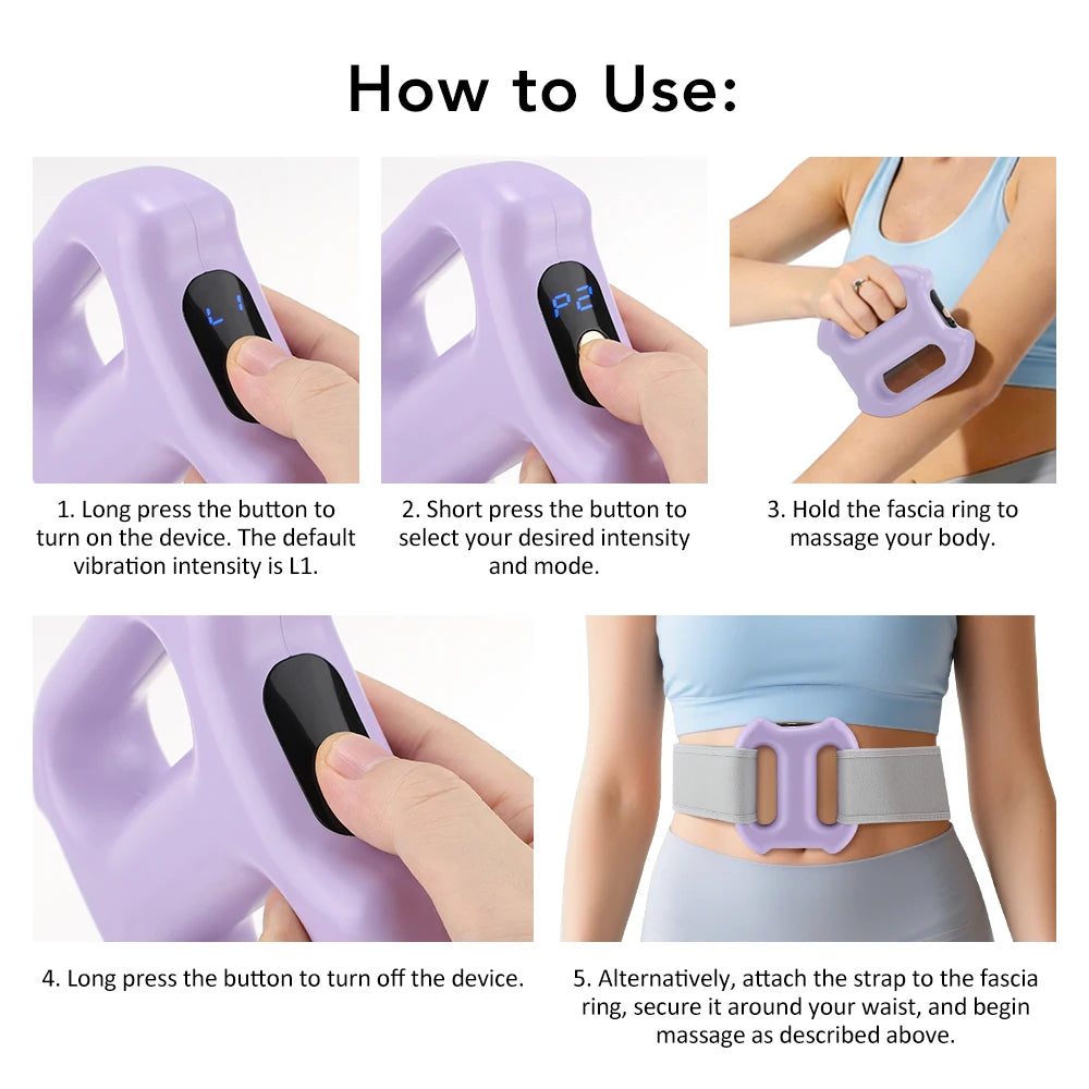 Electric Vibration Deep Tissue Massage Ring for Body Shaping