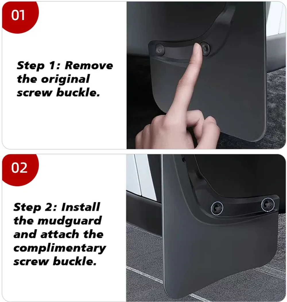 TPE Mud Flaps Splash Guards for Model Y 2020-2026