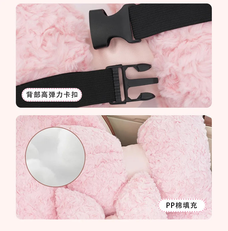 Cute Cartoon Bowknot Plush Car Seat Cushion Cover - 13