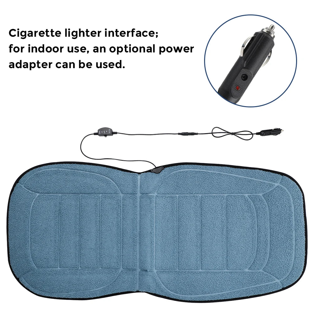 Heated Lambswool Car Seat Cushion for Winter Driving - 13