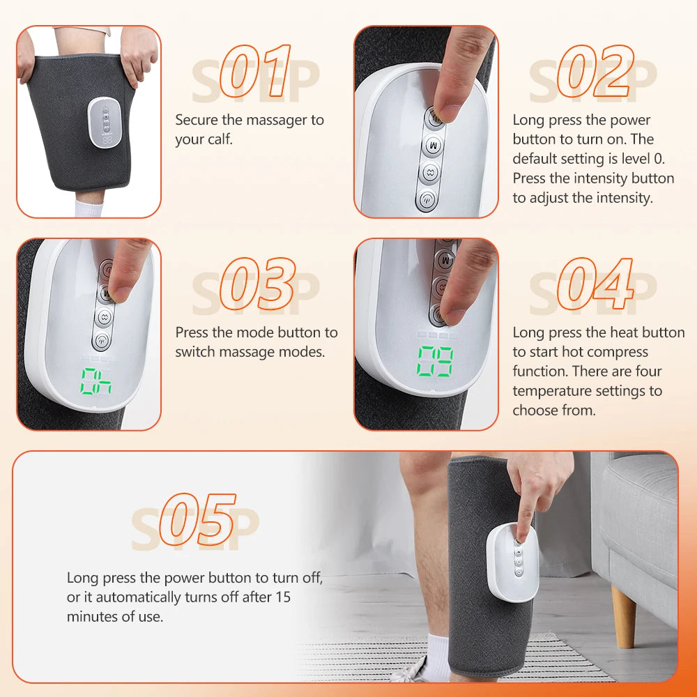 Cordless Air Compression Calf Massager with Heat - 13