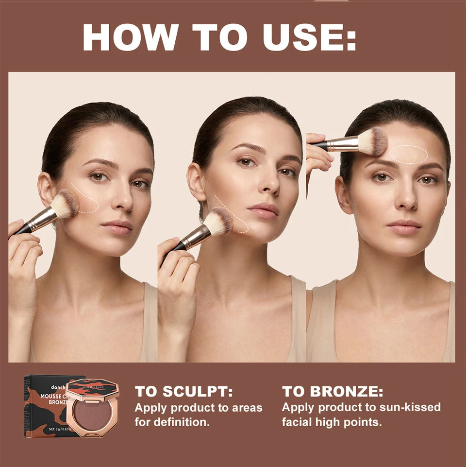 Cream Mousse Bronzer for Sculpting and Face Contouring - 12